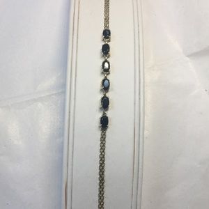 10K yellow gold blue sapphire bracelet